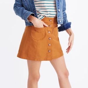 Madewell Button Front Mini Skirt